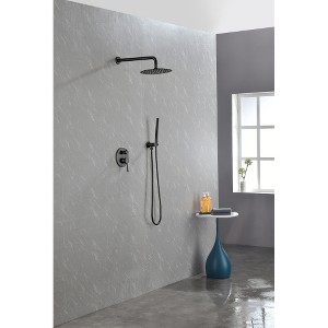 Wall Mounted Shower Faucet Set for Bathroom with High Pressure 10in Rain Shower head Handheld Shower Set, 2 Way Pressure Balance Shower Valve Kit - 1 of 1