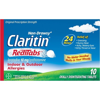 Claritin Allergy Relief 24 Hour Non-Drowsy Loratadine RediTab Dissolving Tablets - 10ct