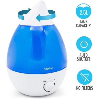 Habitat Cool Mist Ultrasonic Humidifier, 2.5L Tank, Whisper Quiet, LED Light – 24 Hr Mist, Blue - Thumbnail 5