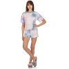 Memoi Women's Tie Dye French Terry Cotton Blend Short Set - 2 of 4