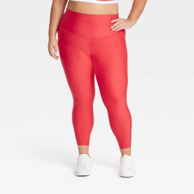 Women's Effortless Support High-Rise Pocketed 7/8 Leggings - All In Motion™ Red XXL