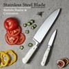 Attop 14-Piece Forged Knife Block Set - High-Carbon Stainless Steel Kitchen Knives with Hardwood Block, Cream - 4 of 4