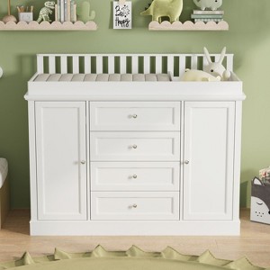 FUFU&GAGA Multi - Functional Changing Table Dresser: Ample Storage,Toxic - Free – Ideal for Baby Care - 1 of 4