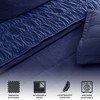 Great Bay Home Textured Spandex Solid Reversible Quilt Set With Shams - 4 of 4