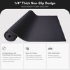 Fitvids 1/4-Inch High Density Thick Non Slip Yoga Mat with Knee Pad and Carrying Strap for Workout, Pilates, Gym Home Exercise, Black - 3 of 4