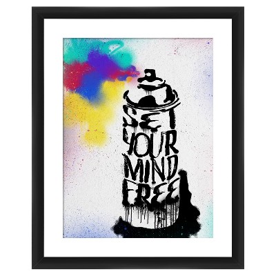 18" x 22" Matted to 2" Set Your Mind Free Picture Framed Black - PTM Images