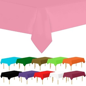 Plastic Tablecloth Disposable, Tablecloths for Rectangle Tables 54 inch. x 108 inch. Fits Tables Up to 8 Feet, Table Cloth for Party - SparkSettings - 1 of 4