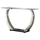 Sylvie Modern Curved Glass Top Sofa Table Silver/Black - HOMES: Inside + Out