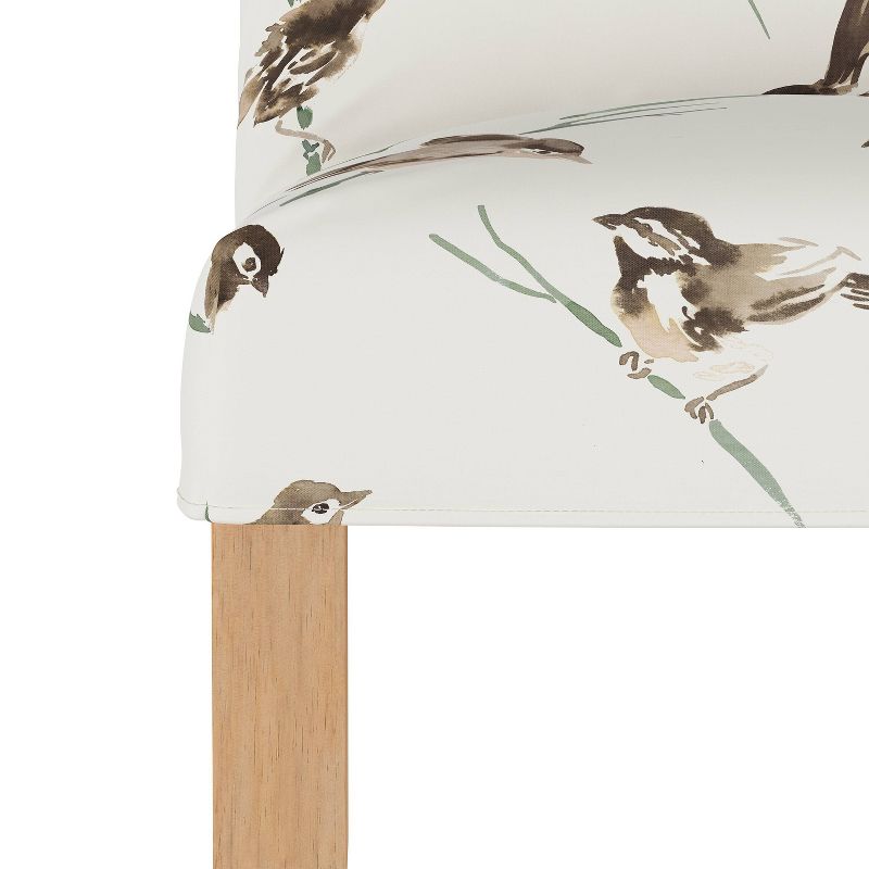 Skyline Furniture Kendra Slipcover Counter Height Barstool in Bird Print Cream/Green, 6 of 9