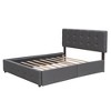 Queen Size Upholstered Platform Bed with 2 Drawers and 1 Twin XL Trundle - 3 of 4