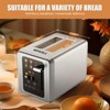 WHALL 2 Slice Smart Toaster - Stainless Steel with TouchScreen & Wide Slots, Perfect for Bagel, Reheat, Defrost, Ideal for Home & Kitchen, Mattesilver - 4 of 4