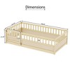 NicBex Toddler Floor Bed,Twin/Full Size Floor Bed Frame with High Security Barrier and Door,Montessori Floor Bed for Kids - 3 of 4