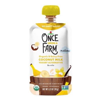 Once Upon a Farm Coconut Yogurt Alternative Ba-Nilla Organic Snack Pouch - 3.2oz