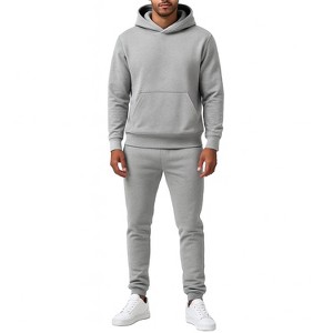 Galaxy Essentials Men’s Relaxed Fit  Heavyweight Fleece Pullover Hoodie & Sweatpants Jogging Set - 1 of 3