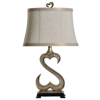Open Heart Table Lamp with Custom Made Shade Beige - StyleCraft