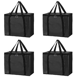 Unique Bargains Non-Woven Fabric Thermal Insulated Cool Warm Reusable Food Storage Bags 4 Pcs - 1 of 4