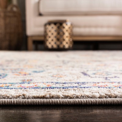Metro-Mod Grey and Blue Flat Woven Synthetic Area Rug - 26"x16"