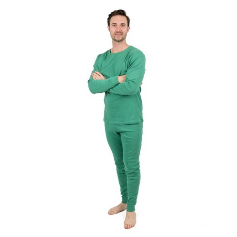 Leveret Mens Two Piece Cotton Pajamas Solid Green L : Target