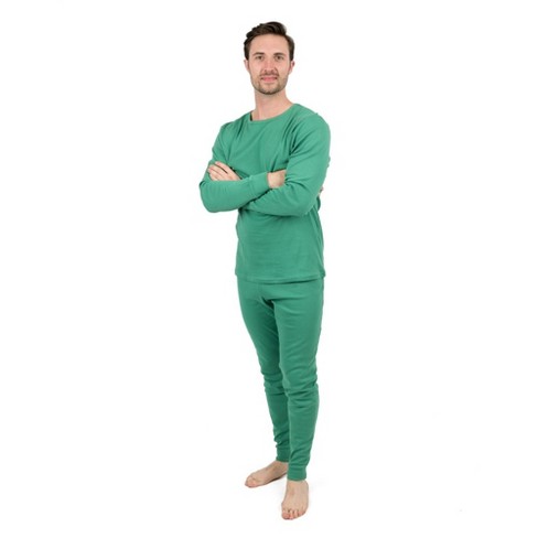 Leveret Beige Mens Neutral Solid Color Thermal Pajamas