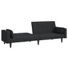 vidaXL 2-Seater Sofa Bed with Two Pillows Loveseat Couch Furniture Fabric - Black - 3 of 4