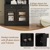 PAGED Tall Bookshelf with LED Lighting Modern Bookcase with 2 Glass Doors and 1 Drawer for Living Room, Study Room - 4 of 4