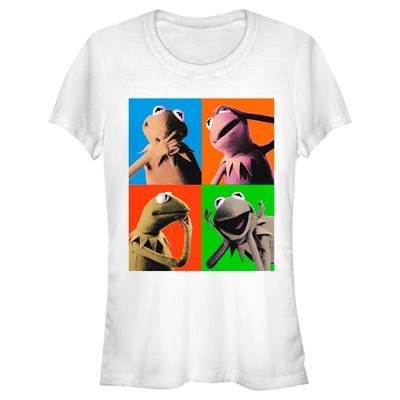 Juniors Womens The Muppets Kermit Pop Poster T-shirt - White - Large ...