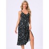 cheibear Women's Sleeveless Racer Back Full Slip Camisole Midi Nightgowns - 2 of 4