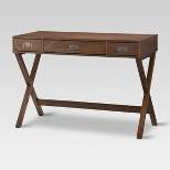 Campaign Wood Writing Desk with Drawers Brown - Threshold™
