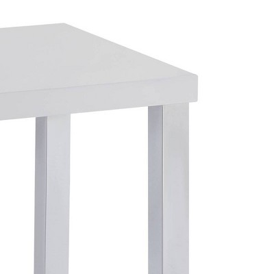 Harta 22'' White High Gloss and Chrome End Table