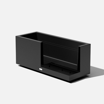Black Rectangular Plastic Long Box Planter