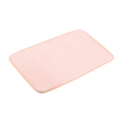 Unique Bargains Ultra Absorbent Fast Drying Microfiber Non-Slip Dish Drying Mat 19.69" x 14.97" Pink 2 Pcs