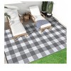 Black and white - 9*12 feet  Outdoor Area Rug Plastic Waterproof  Stain Resistant Checkered Reversible Light Weight Portable Mat UV Resistant Carpet - 3 of 4