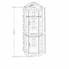 FURNIinspire Corner Curio Cabinet with Tempered Glass Doors Shelves, Elegant Display Storage for Living Room,Bedroom, Cherry, 15.94"*70.28"*21.65" - 3 of 4