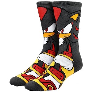 Sonic The Hedgehog Shadow Character Sublimated 360 Adult Crew Socks Black - 1 of 3