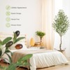Faux Olive Tree with White Tall Planter, Olive Trees Artificial Indoor, Artificial Plants with Natural Wood Trunk and Lifelike Fruits for Home Decor - 3 of 4