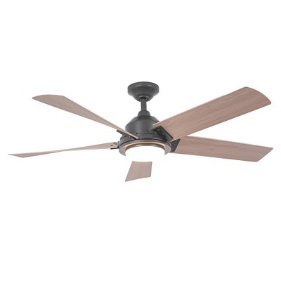 Parrot Uncle 52" Black Modern LED Ceiling Fan with Remote and Light