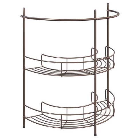 Juvale Wall Mounted 2 Tier Storage Organizer Shelf for Bathroom & Kitchen,  Chrome Metal Shower Caddy with Towel Rack