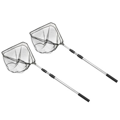 Unique Bargains Aluminium Alloy Telescopic Landing Pole Handle Folding Fishing Nets 2 Pcs