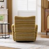 ORRD Modern 360° Swivel Lounge Chair with Striped Fabric, Metal Base Accent Chair for Living Room & Bedroom,Red - 3 of 4