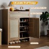Acekool 4-Tier Shoe Storage Cabinet with 3 Flip Drawers & 2 Slide Drawers, Adjustable Shelves - 4 of 4