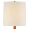 360 Lighting Mid-Century Modern Table Lamp with USB Charging Port 24.5" High Brown Ceramic Off-White Cylinder Shade Bedroom House (Color May Vary) - 4 of 4