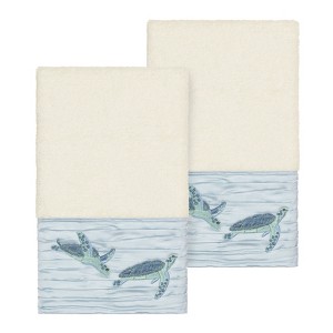 Linum Home Textiles 100% Turkish Cotton MIA Embellished Towel Set - 1 of 2