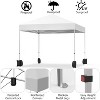 10x10 Pop Up Canopy, Easy Up Outdoor Canopy Tent, Portable Commercial Tent with Roller Bag 4 Sandbags 4 Ropes & 8 Stakes for Camping Picnic Beach - 4 of 4