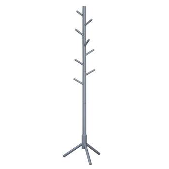 Tangkula Free Standing Coat Rack Solid Wood Hall Tree W/9 Hooks & 2 Adjustable  Height Grey : Target