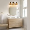 DORESshop 24 in. 3-Light Black and Gold Modern Bell Vanity Light for Bathroom Mirror with Metal Shades - 2 of 4