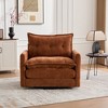 Swivel Barrel Accent Chair with Memory Foam and Side Pockets, Mid-Century Modern Chenille Armchair with 360° Rotation - ModernLuxe - 2 of 4