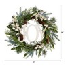 Nearly Natural 24” Christmas Joy Greenery Holiday Artificial Wreath - 3 of 4