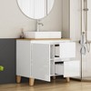 ORRD 31.5" Modern Bathroom Vanity with Sink, 1 Door & 2 Drawers, Soft-Close, Handle-Free, Solid Wood Top, White - 4 of 4