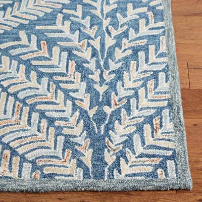 Capri Blue and Ivory Hand-Tufted Wool Area Rug