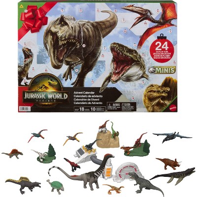 Jurassic World Rebirth Advent Calendar with 24 Days of Dinosaur Related Toy Surprises, 18 Dinos